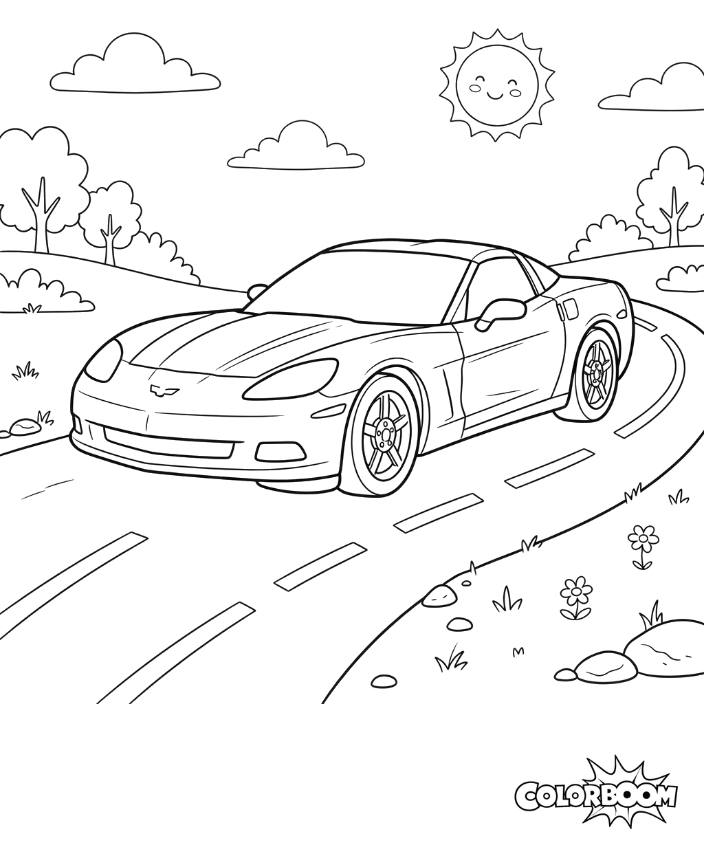 Coloriage Chevrolet Corvette pour enfants